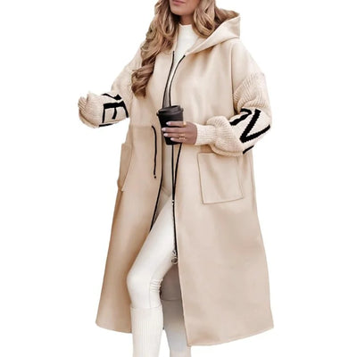 Windbreaker Long Jacket With Pockets For Women